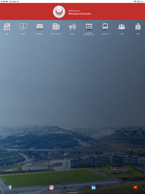 Phoenicia University iPad screenshot 1 - Education app