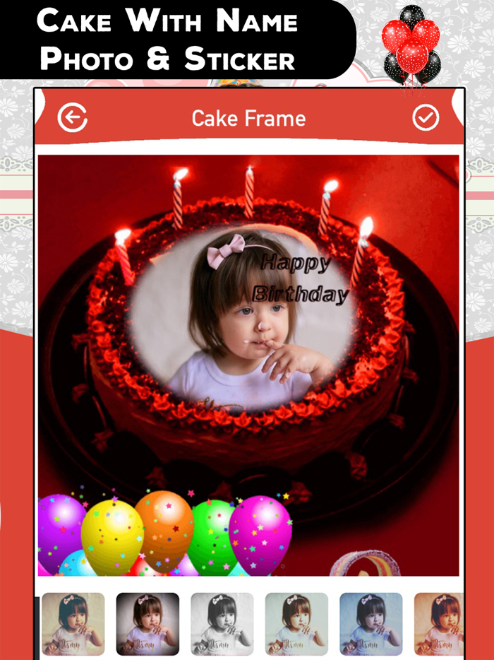 Cake With Name Photo and Sticker