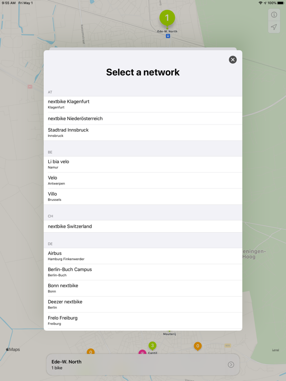 VeloDispo Western Europe iPad screenshot