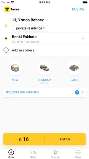 Taxim - order a taxi screenshot 1