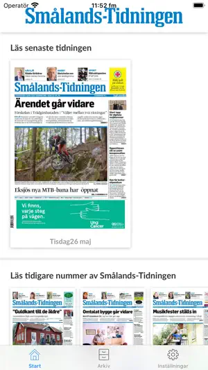 Smålands-Tidningen e-tidning screenshot 1