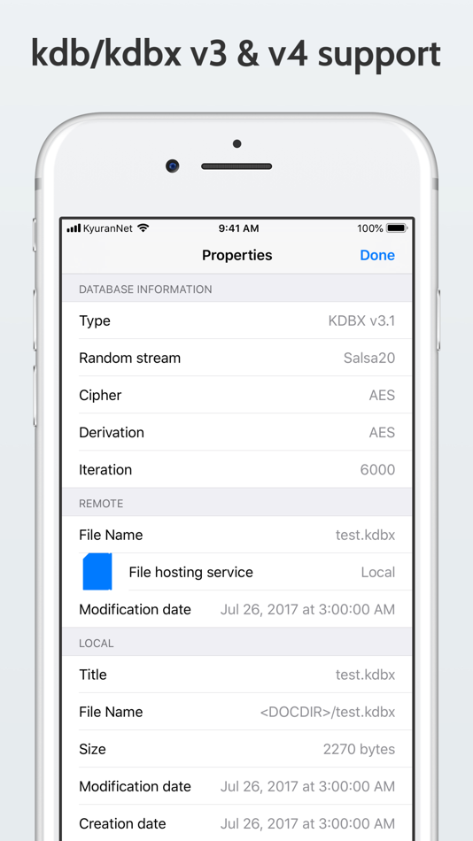 #3. KyPass - KeePass in Sync (iOS) 由: Miguel Vanhove