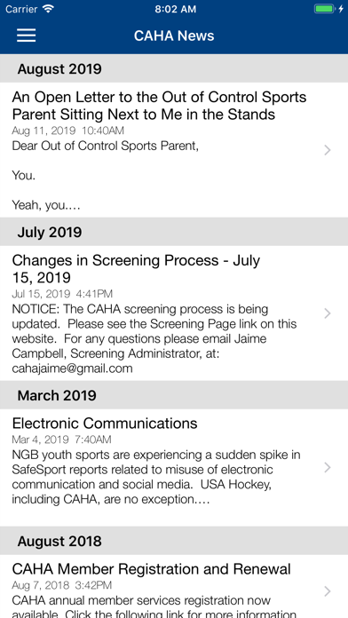 Screenshot #1 pour CAHA InfoCenter