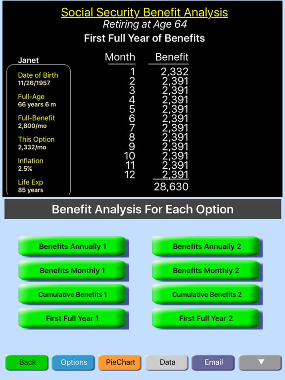 Social Security Optimizer:Boss iPad screenshot 4 - Finance app