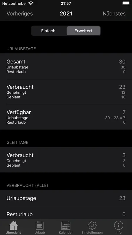 Jahresurlaub Planer screenshot 6 of 10