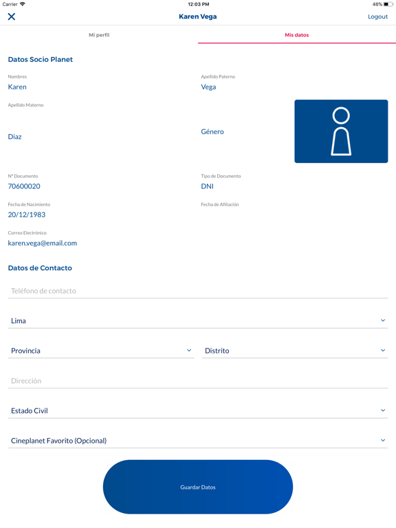 Cineplanet Perú iPad screenshot 5 - Entertainment app