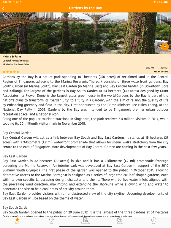 Singapore Map and Travel Guide iPad screenshot 2 - Travel app