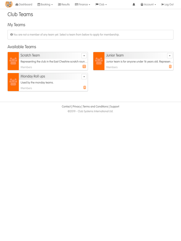ClubV1 Members Hub iPad screenshot