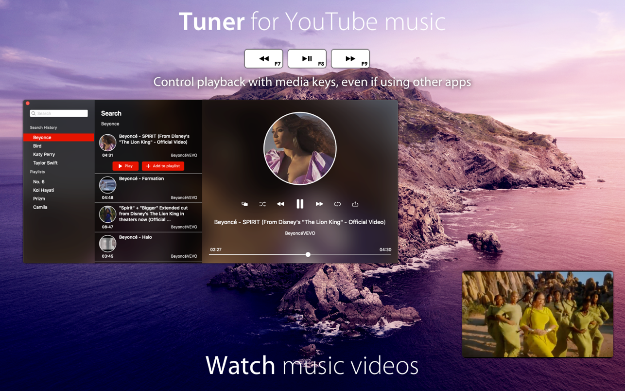 Tuner for YouTube music 5.2 Mac 破解版 基于 YouTube的无限音乐库