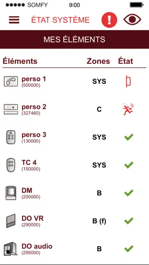Capture d'écran de Alarme Somfy sur iPhone 4
