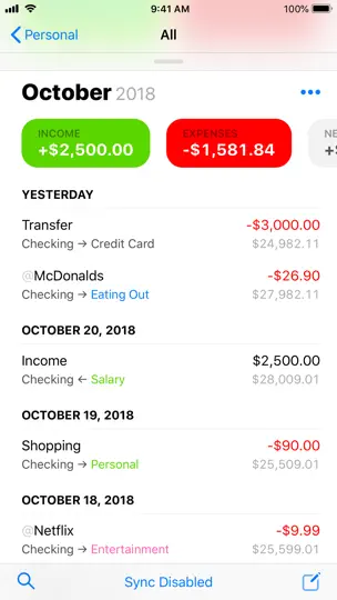 Captura de pantalla de Finances 2 en iPhone 1
