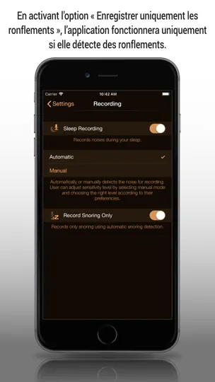 Capture d'écran de Snore Control Suivi Ronflement sur iPhone 4