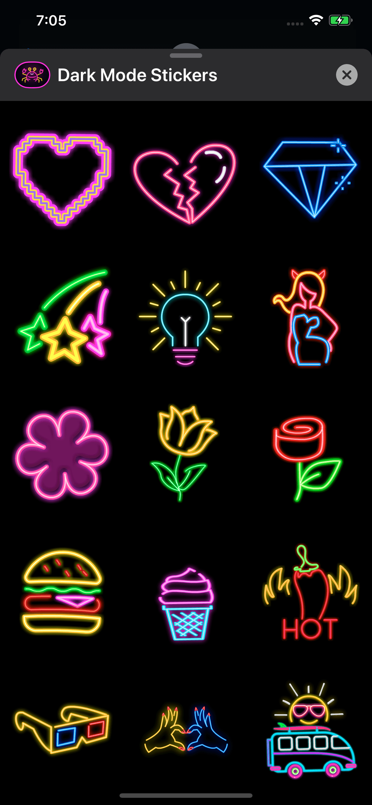 Dark Mode Stickers