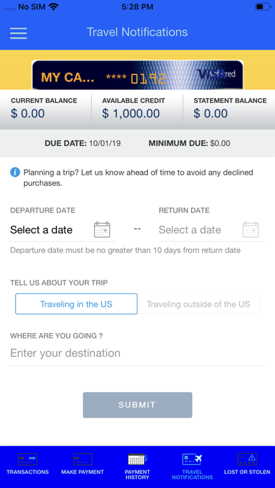 JFCU Cards Screenshot