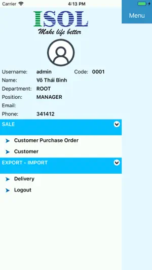 ISOL ERP screenshot 3