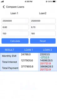 emi calculator for loan iphone screenshot 3