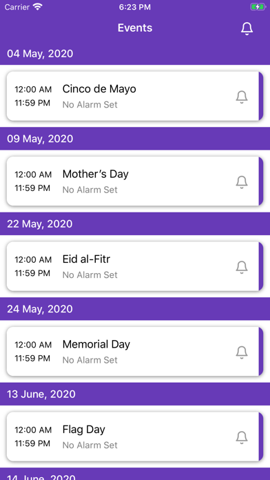 Screenshot #1 pour Events Reminder App
