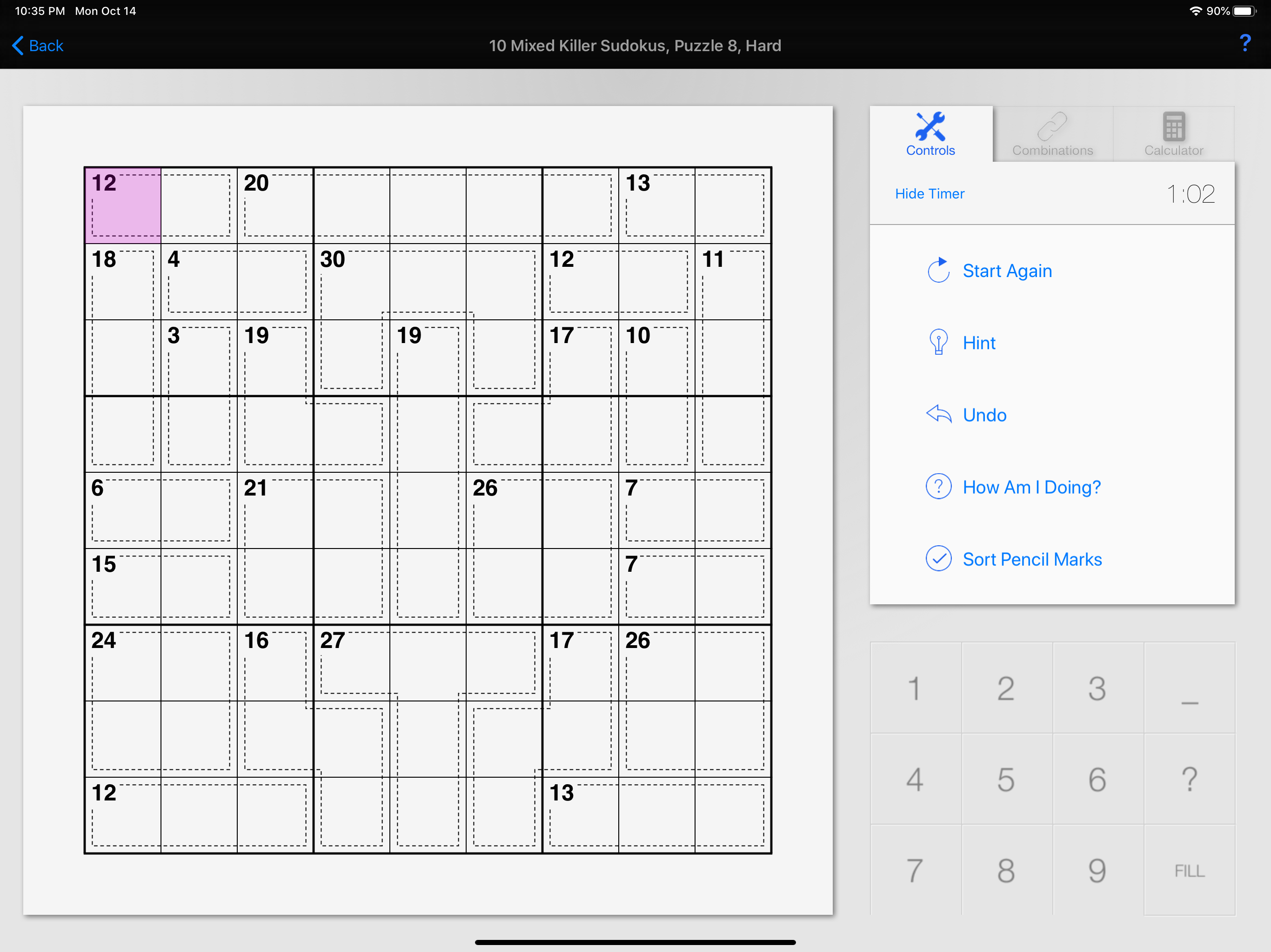 Killer Sudoku +