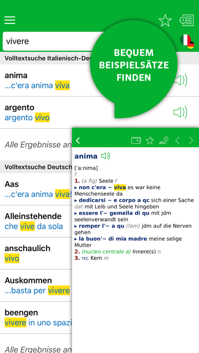 Wörterbuch Italienisch Screenshot