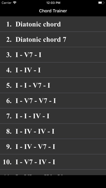 Chord Trainer - various key