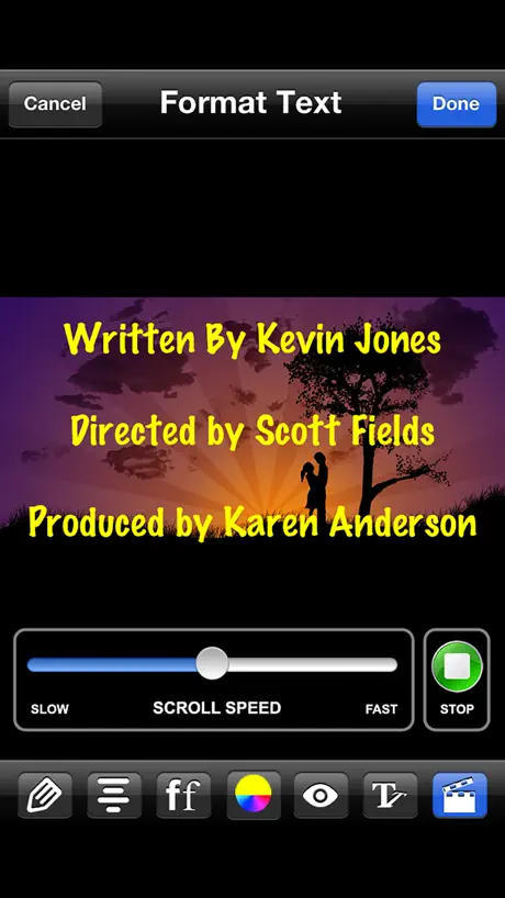Scrolling Credits