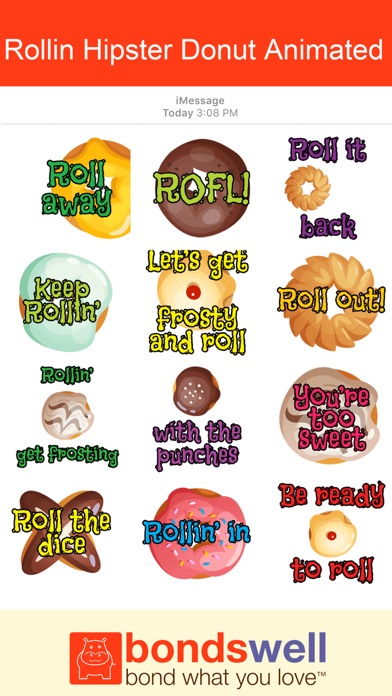 How to cancel & delete Rollin Hipster Donuts Animated - Animated Stickers from iphone & ipad 1