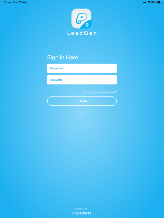 EventsPass LeadGen iPad screenshot 1 - Productivity app