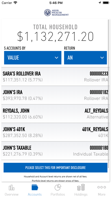 Screenshot #2 pour Aegis Wealth Management