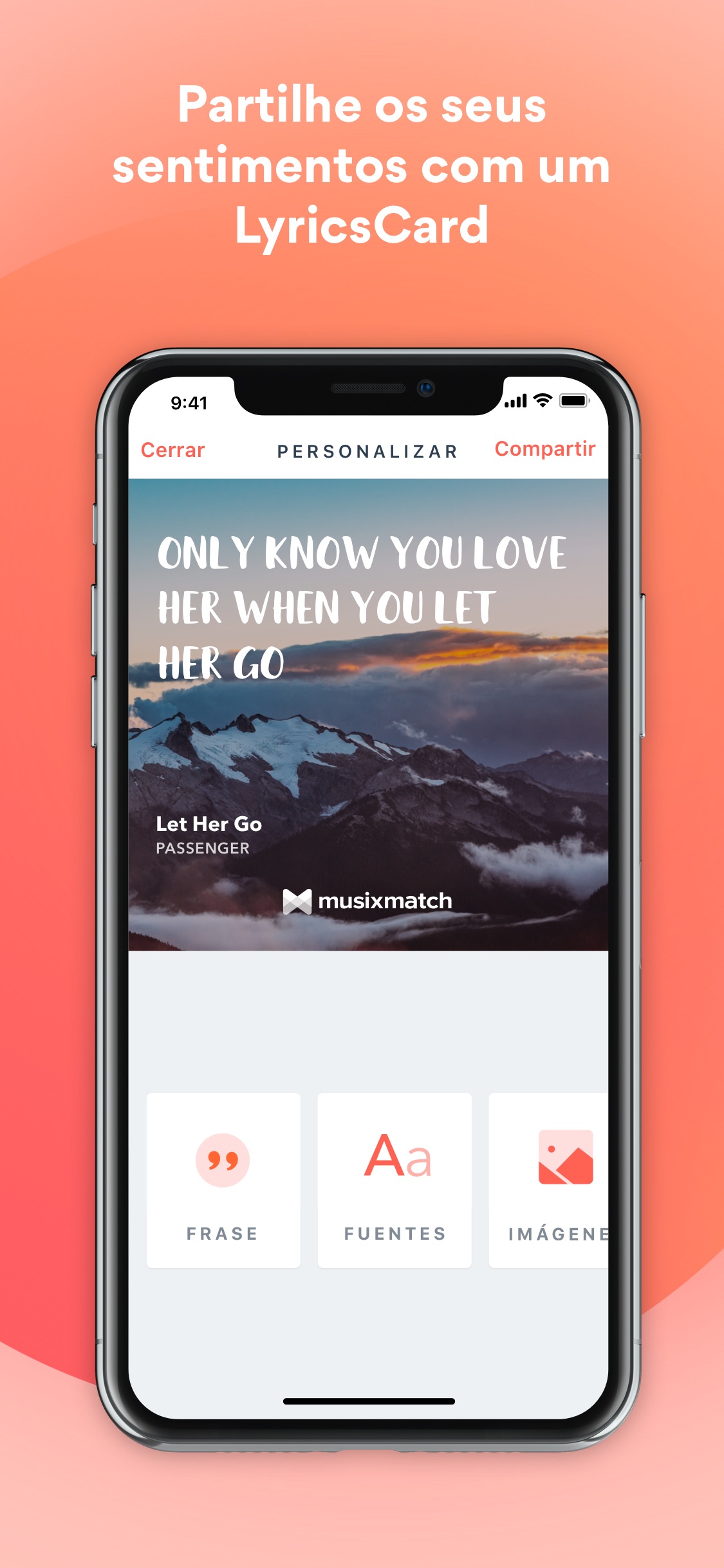 Screenshot do app Musixmatch