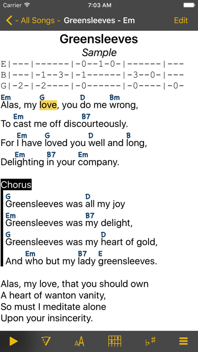 SongBook Chordpro Screenshot