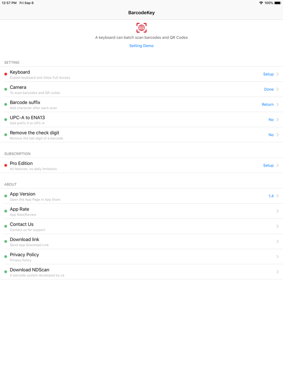 Barcode Keyboard - BarcodeKey iPad screenshot