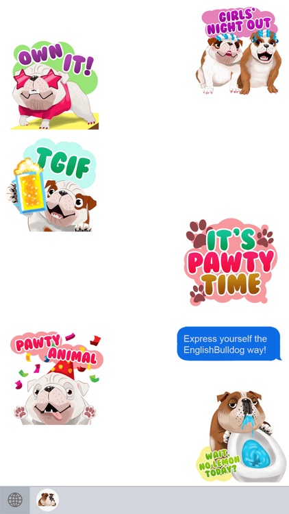 English Bulldog Emoji Stickers