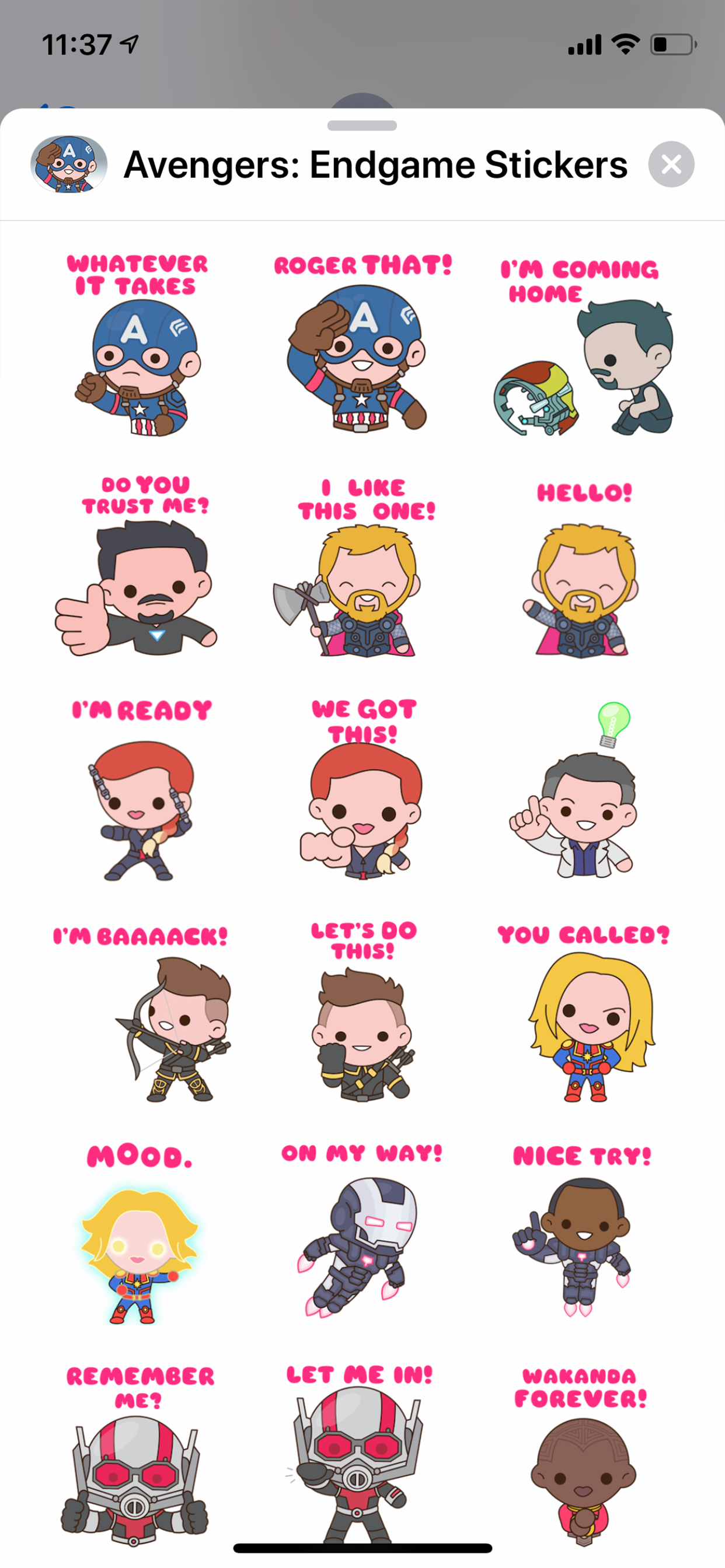 Avengers: Endgame Stickers