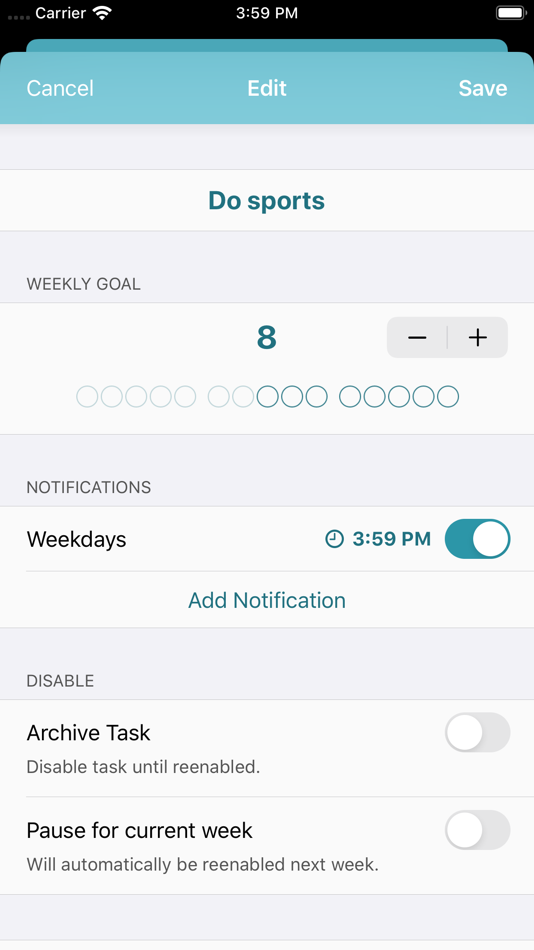 #5. Weekly - Track frequent tasks (iOS) 由: Simon Nickel