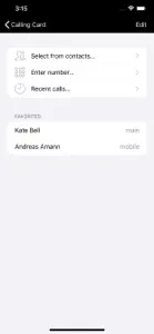 Calling Card screenshot #3 for iPhone