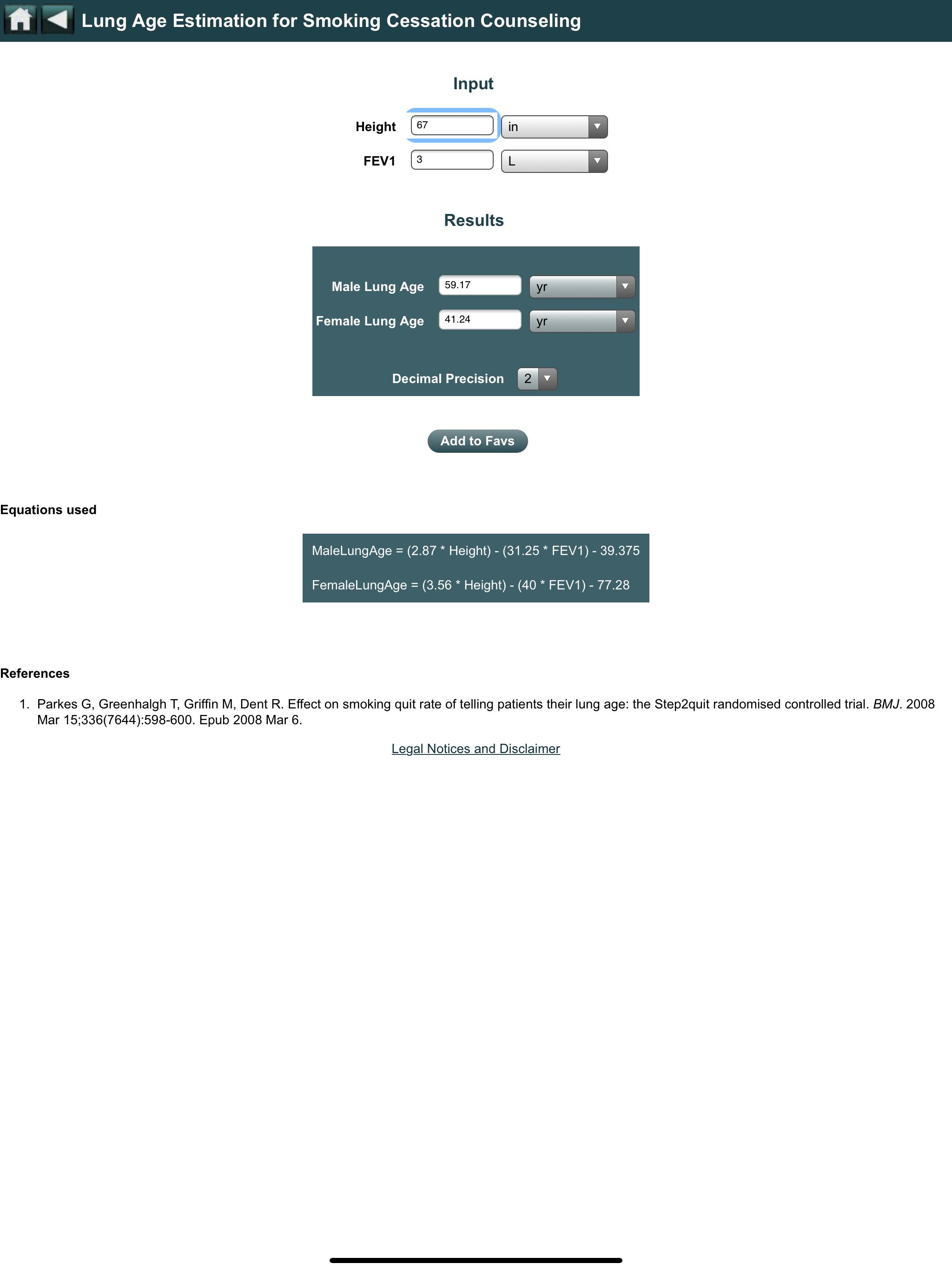 EBMcalc Pulmonary screenshot 8