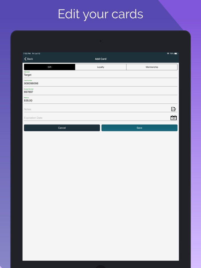 Card Smash Virtual Wallet