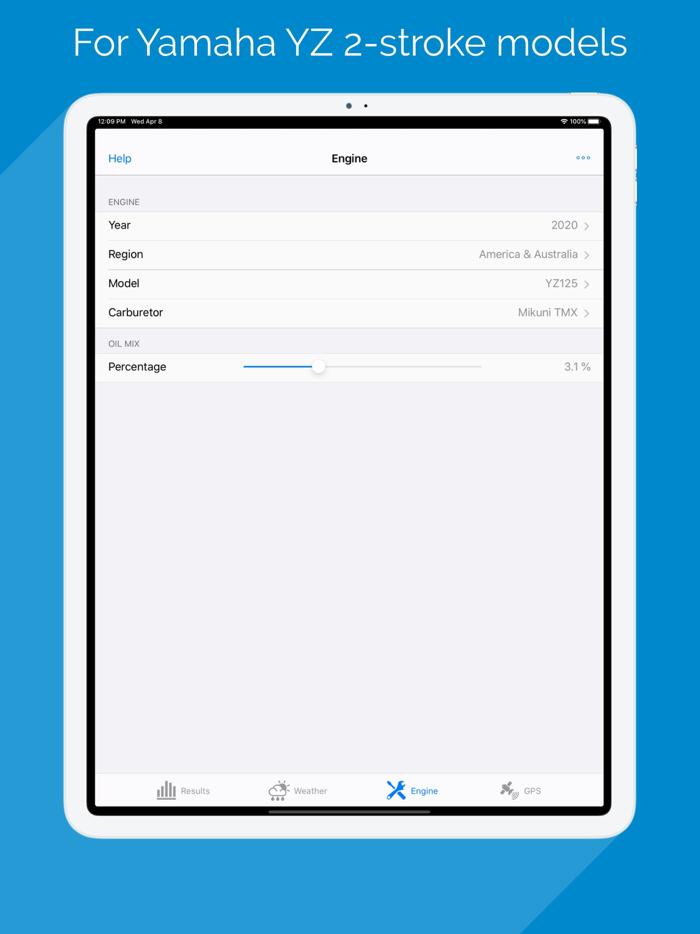 Jetting for Yamaha YZ 2T bikes