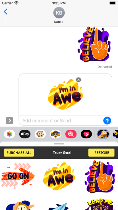 Screenshot #1 pour Trust God Stickers