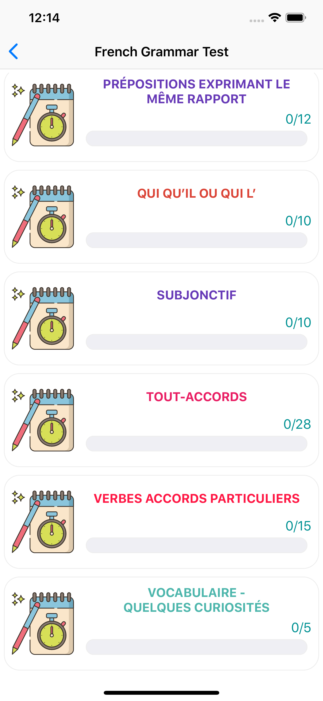 French Grammar Test