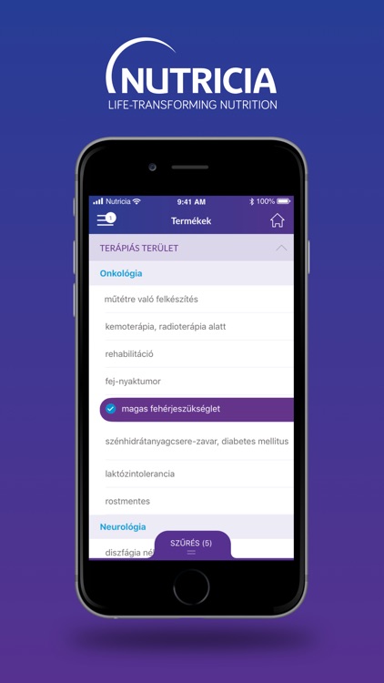 Nutricia Termékválasztó