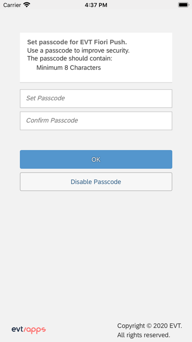 EVT Fiori Push screenshot