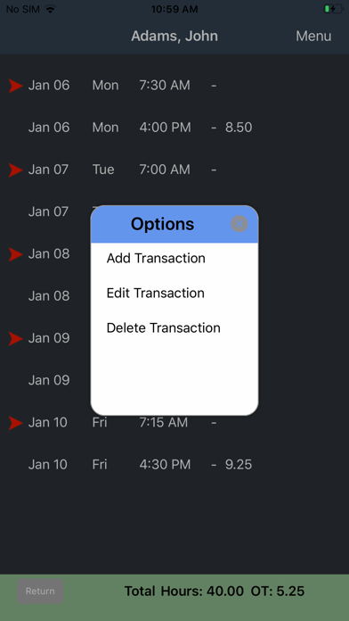 TimePilot Extreme Blue II iPhone screenshot 5 - Business app