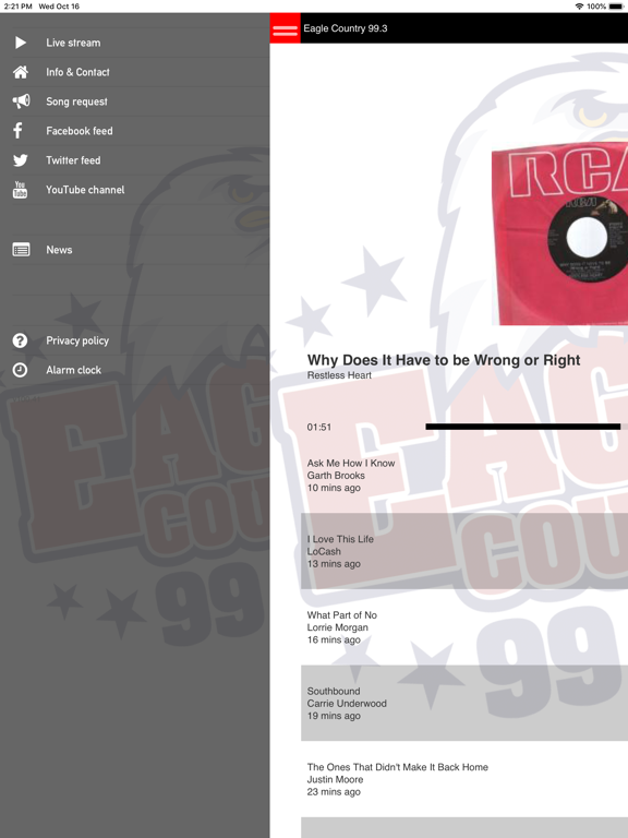 Eagle Country 99.3 iPad screenshot 2 - Music app