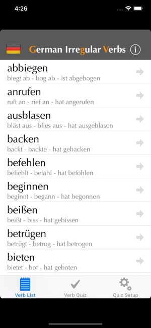 German Irregular Verbs