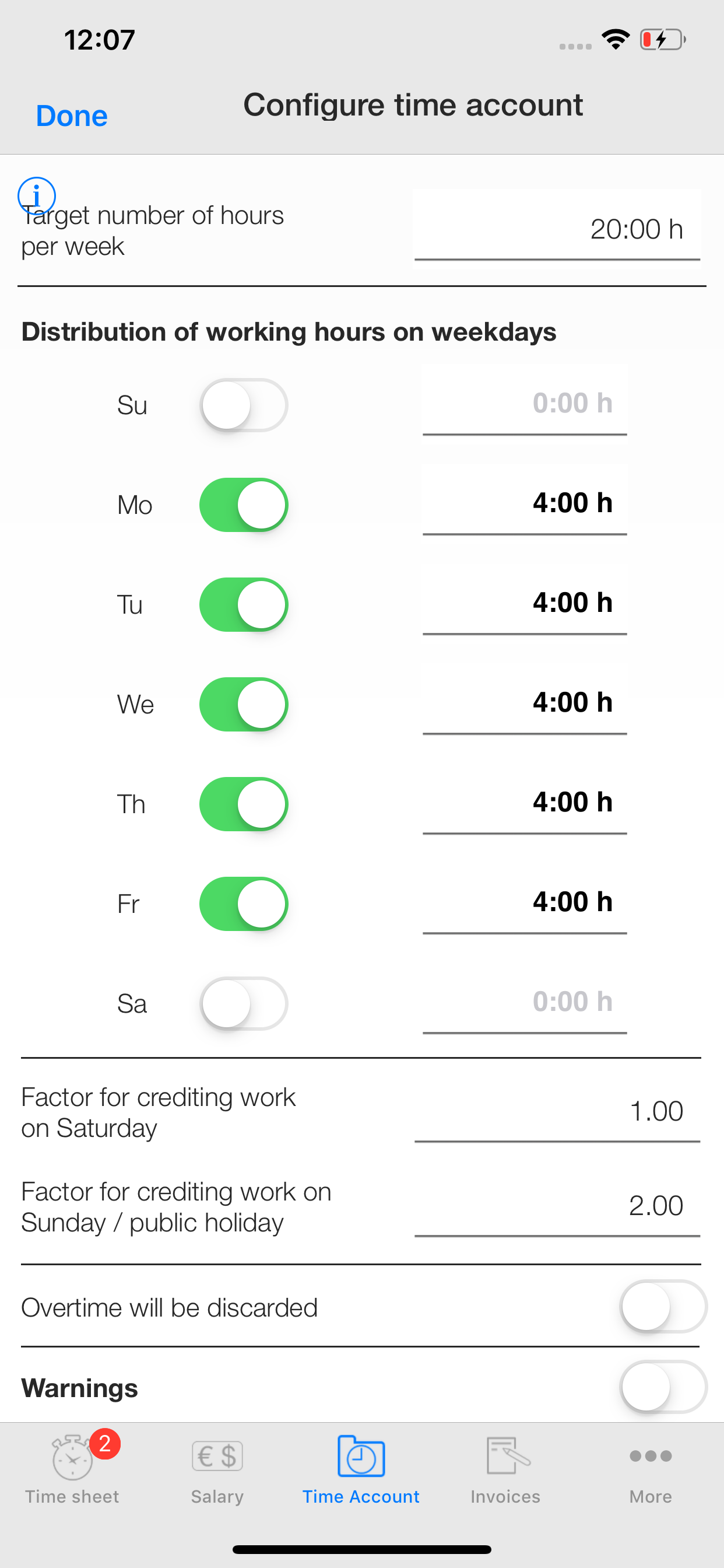 Times & Wages, Projects Timer