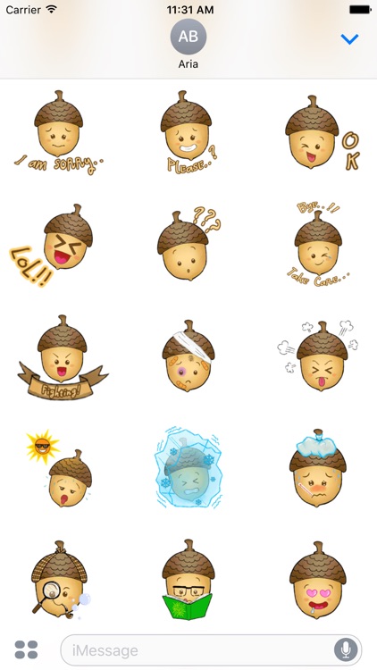 Cute Acorn AcornMoji Sticker