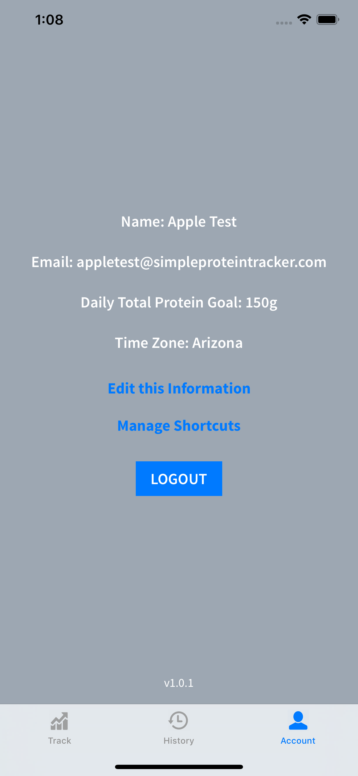 Simple Protein Tracker