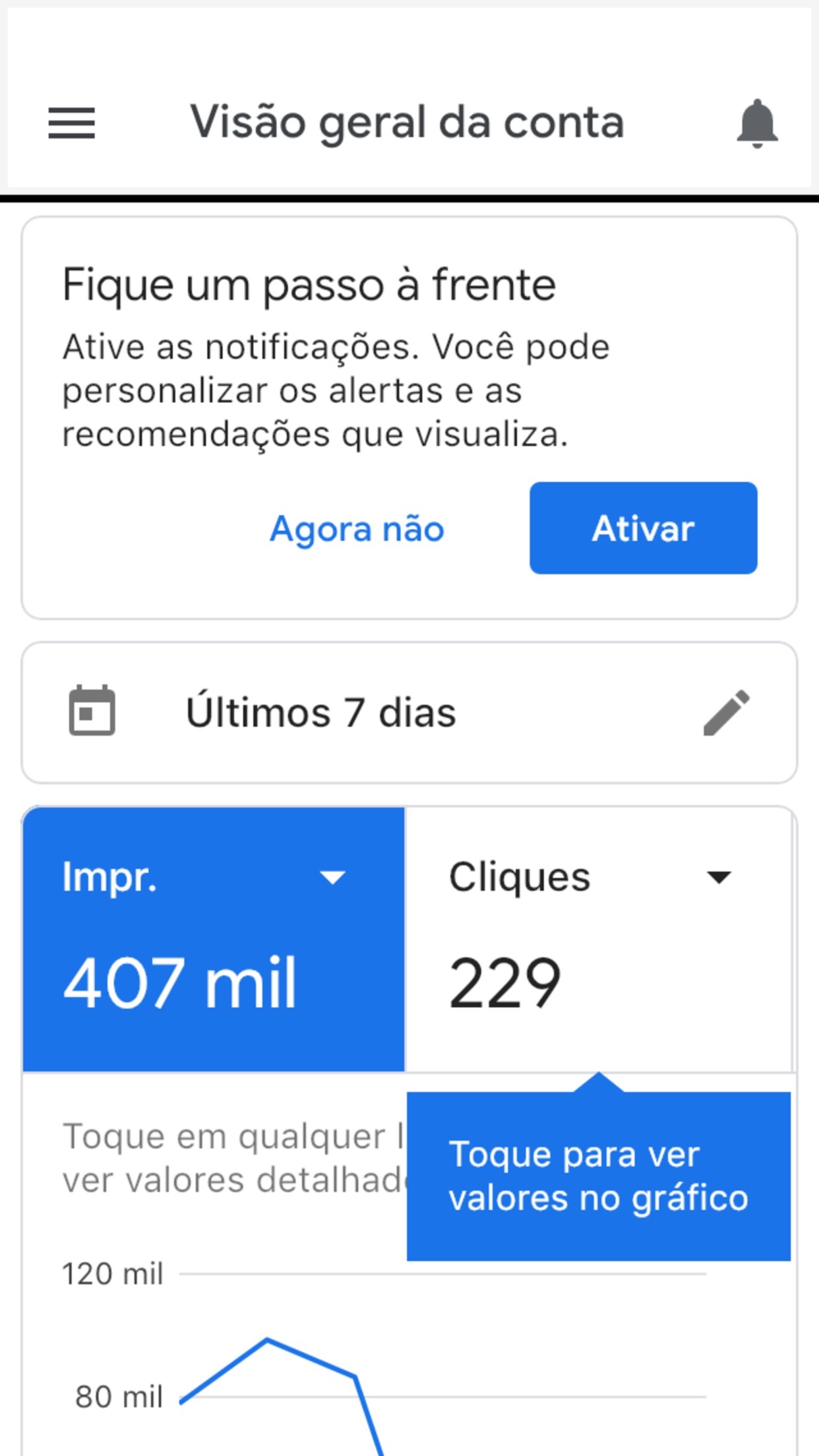 Screenshot do app Google Ads: Cresça seu Negócio