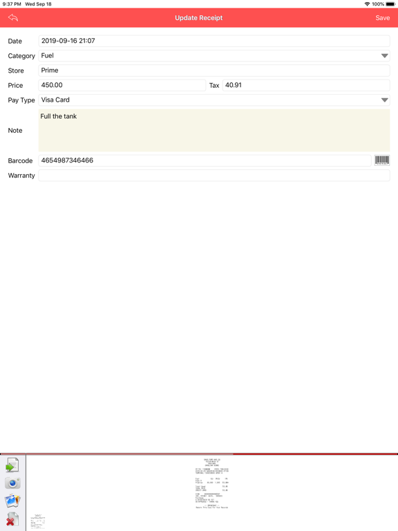 Screenshot #5 pour Receipt Wallet